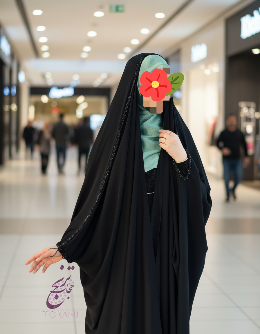 چادر مشکی عربی جده جواهردوزی گندمی ندا اماراتی